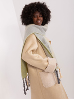 Hurtownia Jasnozielony długi szal z frędzlami 