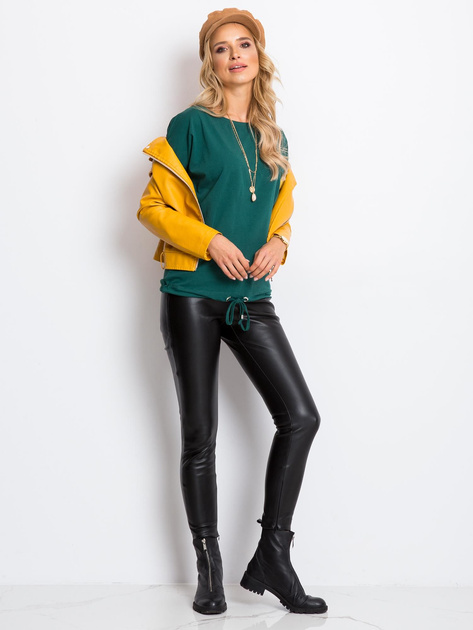 Ciemnozielona bluzka z długim rękawem Carla