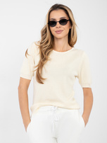 Jasnobeżowy sweter z domieszką wiskozy