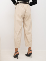 RUE PARIS Light beige corduroy carrot pants.