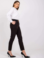 Czarne spodnie eleganckie z paskiem Sewilla 