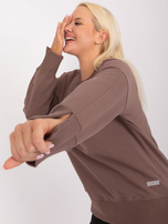 Hurt Brązowa dresowa bluza plus size z bawełny