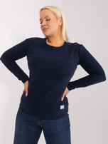Hurtownia Granatowa bawełniana bluzka plus size 