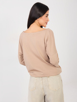 Ciemnobeżowa bawełniana bluzka basic RUE PARIS 