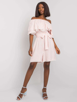 Biało-różowy kombinezon w paski Dalianis