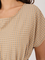 Camelowa damska bluzka oversize do kompletu