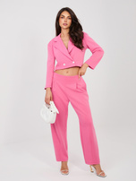 Ciemnoróżowy dresowy komplet w eleganckim stylu RUE PARIS 