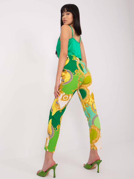 Hurt Zielono-żółte materiałowe spodnie od garnituru