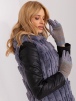 Hurt Szare dotykowe rękawiczki z nakładką 