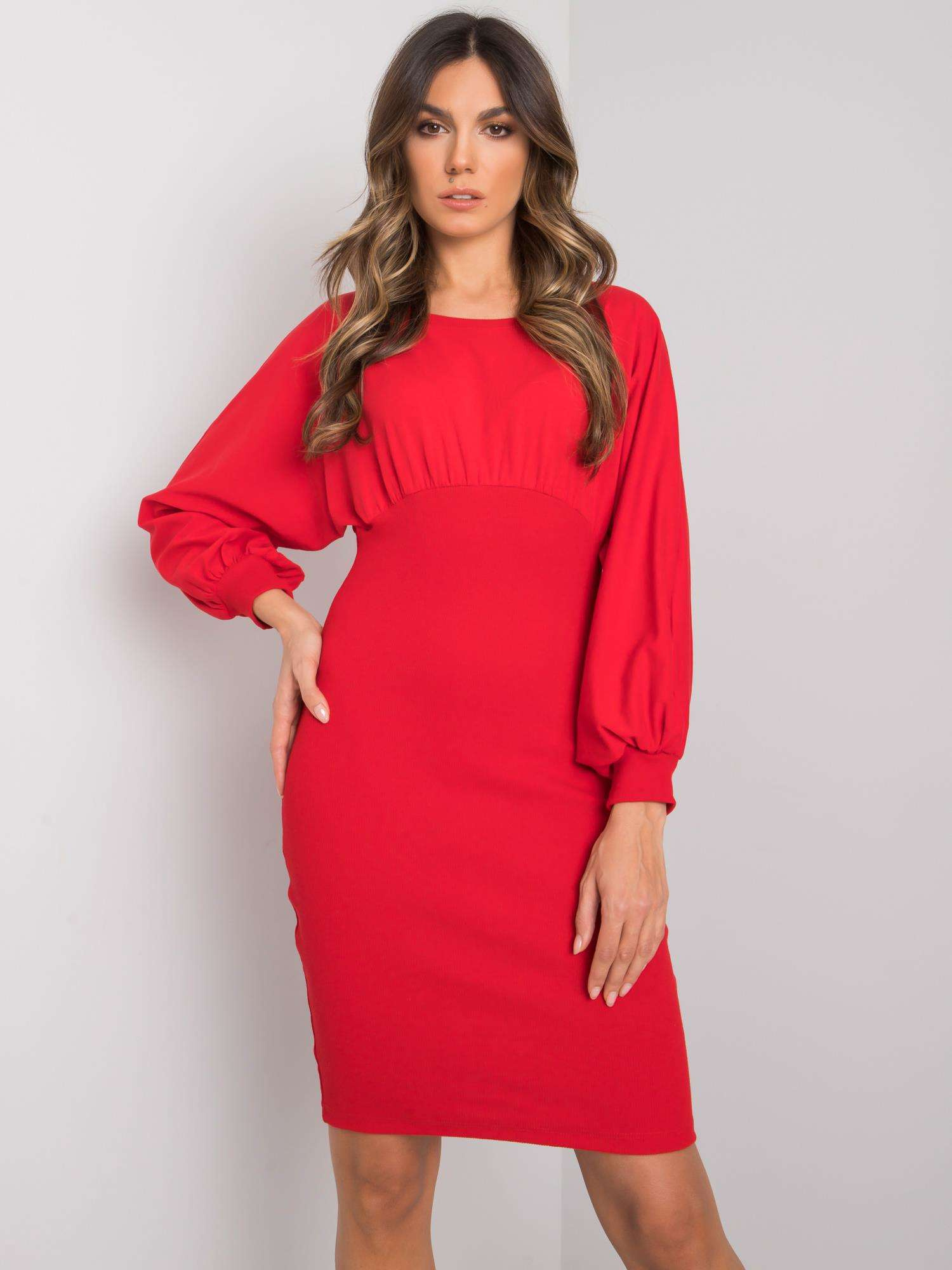 Red fitted dress Violette RUE PARIS.