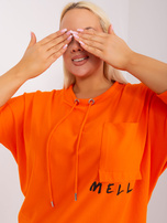 Hurtownia Pomarańczowa bluzka plus size z troczkami