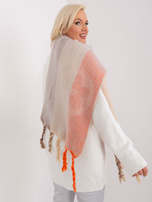 Hurtownia Jasnoszary zimowy szal we wzory 