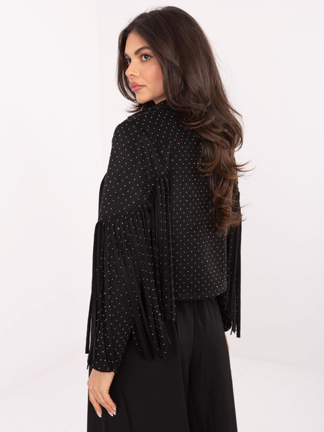 Czarna zamszowa kurtka z frędzlami