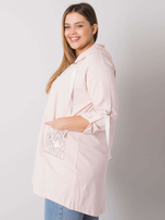 Jasnoróżowa bluza plus size na suwak Zurich