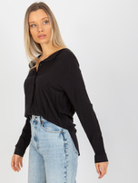 Hurt Czarna asymetryczna bluzka koszulowa z wiskozy SUBLEVEL