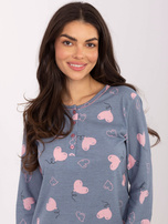 Brudnoniebieska koszula nocna z guzikami