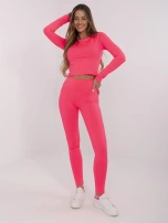Fluo różowy gładki komplet sportowy Patrice