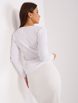 Hurt Biała dopasowana bluzka longsleeve z bawełny