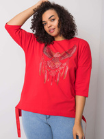 Czerwona bluzka z aplikacjami Cassia