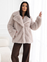 Light gray winter jacket made of soft eco-fur.
