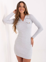 Light gray melange cotton dress RUE PARIS.