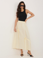 Jasnożółta długa spódnica z domieszką lnu