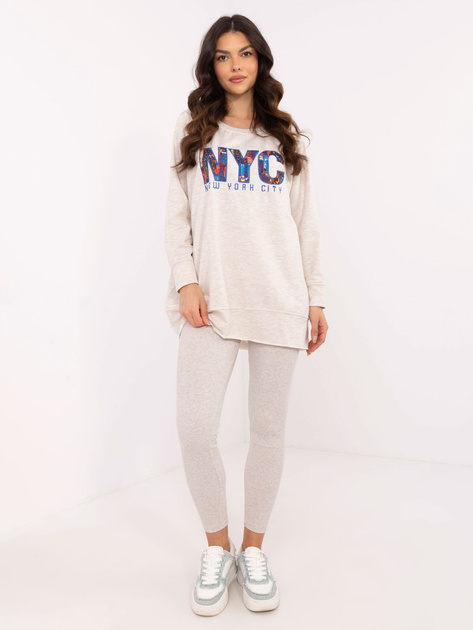 Hurt Jasnobeżowy melanżowy komplet z legginsami