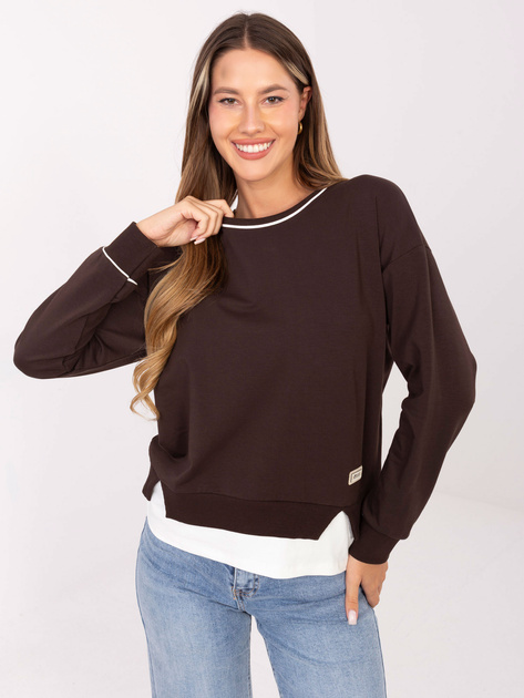 Czekoladowa bluza z okrągłym dekoltem