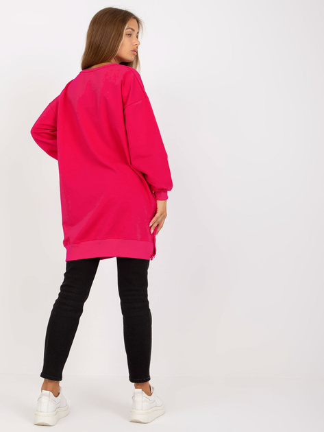 Hurtownia Fuksjowa prosta tunika basic z bawełny RUE PARIS