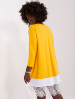 Hurtownia Ciemnożółta sukienka na co dzień z koronką