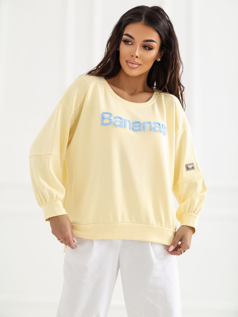 Jasnożółta damska bluza z okrągłym dekoltem RUE PARIS