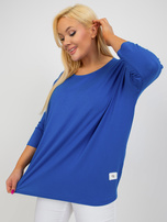 Hurt Dunkelblaue Bluse Plus Size Basic aus Viskose.