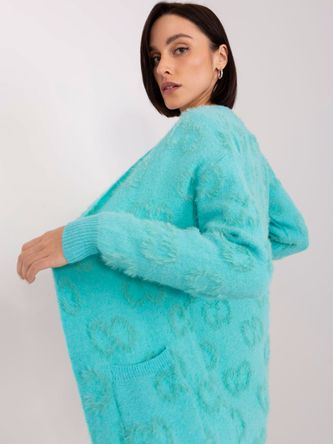 Hurtownia Miętowy kardigan we wzory