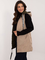 Hurt Khaki długa dwustronna kamizelka damska z pikowaniem