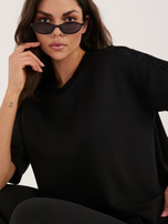 Czarna damska bluzka oversize od kompletu 