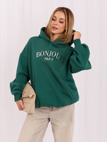 Dunkelgrüne Sweatshirt mit Taschen Lille RUE PARIS.