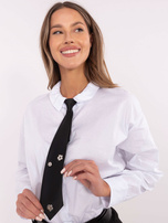 Hurt Biała bawełniana koszula damska z krawatem