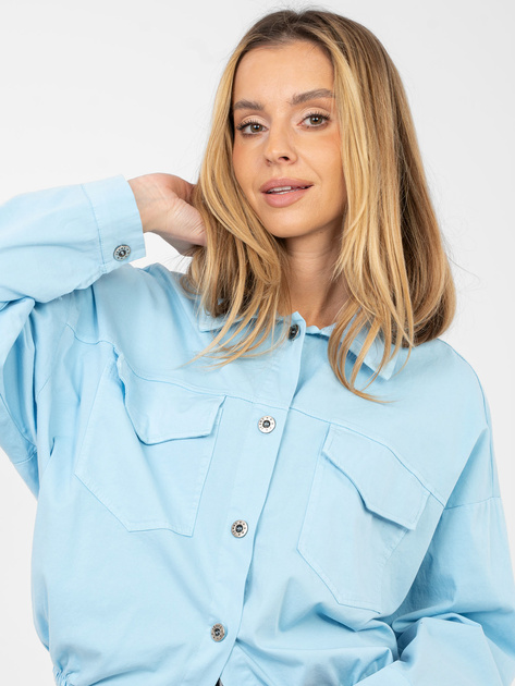 Jasnoniebieska casualowa koszula z bawełny RUE PARIS