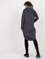 Hurt Grafitowa długa dresowa bluza rozpinana oversize 