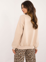 Hurt Beżowa bluza bez kaptura z okrągłym dekoltem