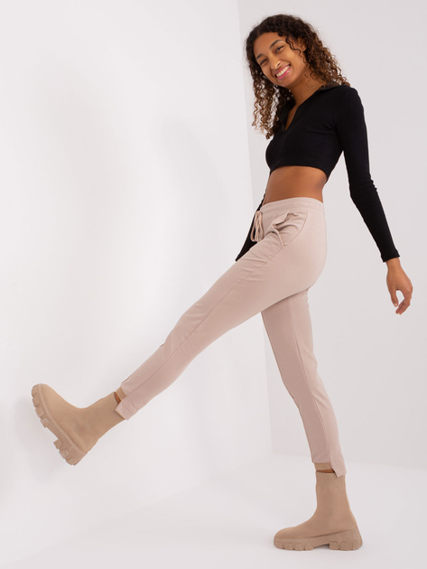 Hurt Jasnobeżowe spodnie dresowe z wiązaniem