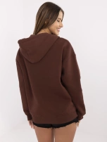 Brązowa ocieplana bluza basic z suwakiem