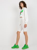 Hurt Ecru komplet casualowy z krótką bluzą i kolarkami