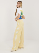 Jasnożółte dresowe spodnie z wiskozą 