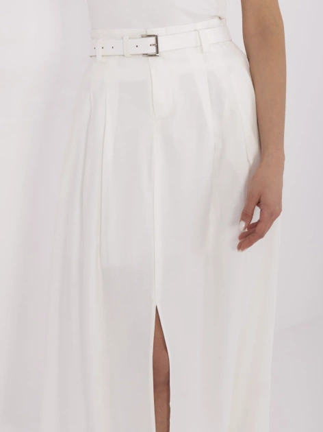 Ecru trapezowa spódnica z wiskozą