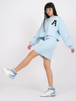 Jasnoniebieski dresowy komplet ze spódnicą Brixen