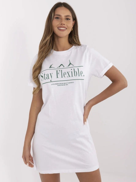 Biała t-shirtowa sukienka z bawełny SUBLEVEL