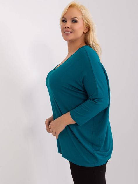 Hurt Morska damska bluzka plus size z dekoltem V