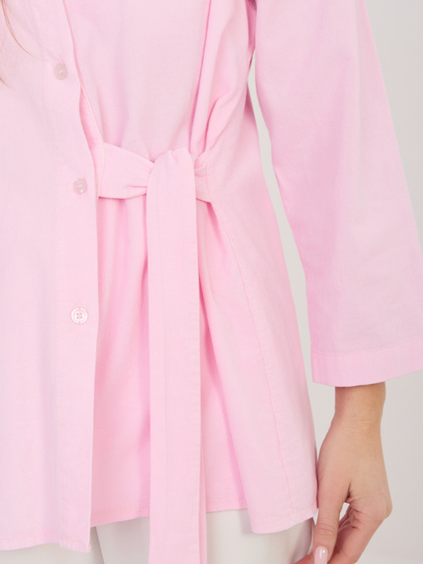 Jasnoróżowa rozpinana koszula z sztruksu RUE PARIS