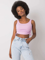 Svetlofialový crop top s gumičkami Loretta RUE PARIS.